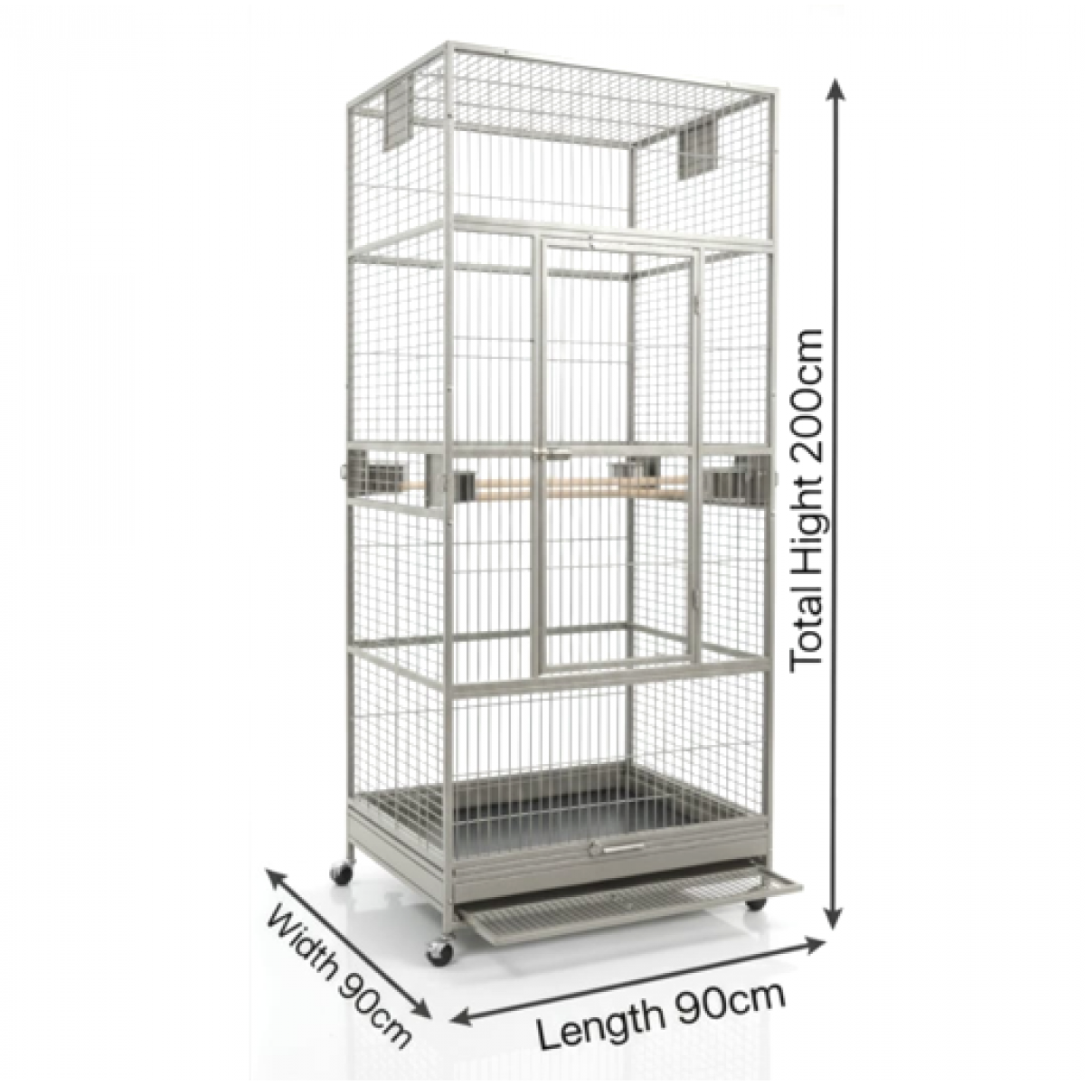 XXL White Metal Bird Cage Aviary for Macaws, Parrots & Small Birds ...